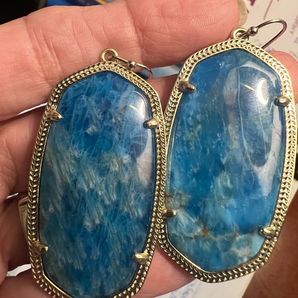 Kendra Scott Aqua Apatite earrings